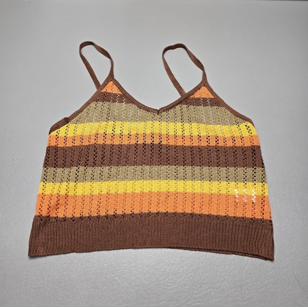 almost famous fall colors knit spaghetti strap crop top women's size 1X